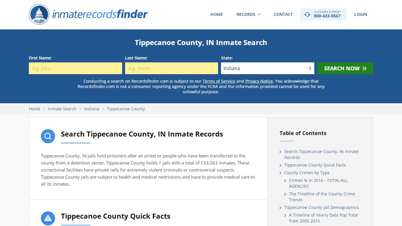 Tippecanoe County, IN Inmate Lookup & Jail Records Online